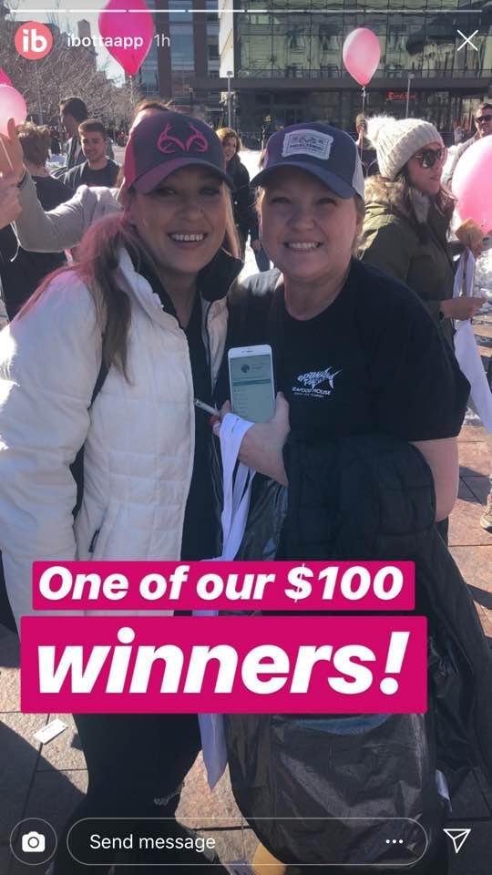 Sandy and I each won $100 down in Denver today! We LOVE IBOTTA!!