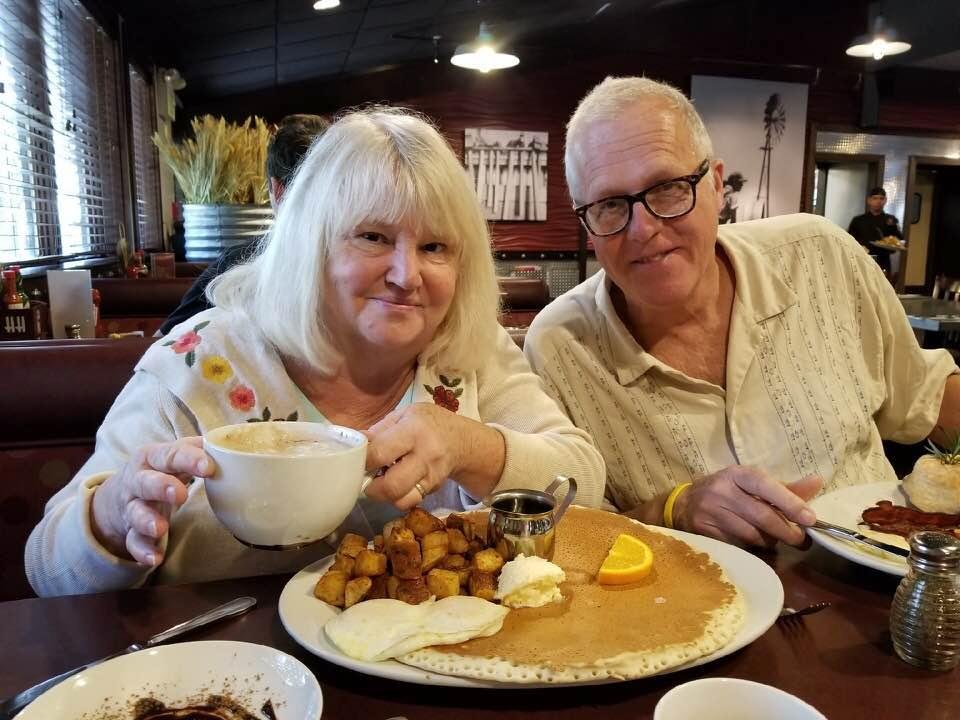 Having s Small breakfast in Florida with our friends the Turners.  Great trip, wonderful friends.