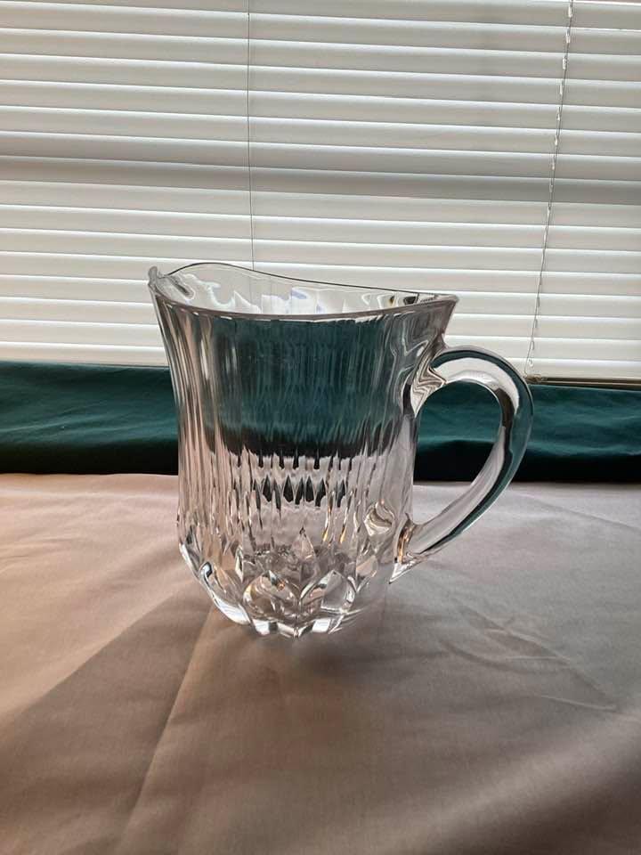 Heavy Crystal Juice Pitcher. Will be in Bog on 10/8 to deliver if interested. $20