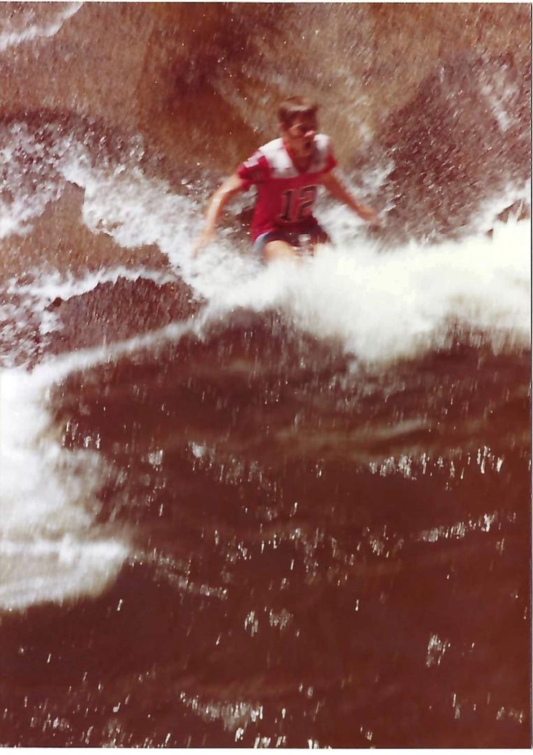 Son Bill sliding down Sliding Rock June 1981