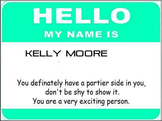Kelly Moore's album, What does your name say about you?