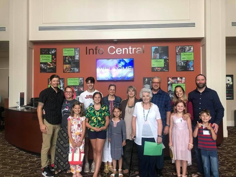 Great time in church with 4 generations, all three of our children and two children-in-loves, and 6 of our 12 grandchildren.