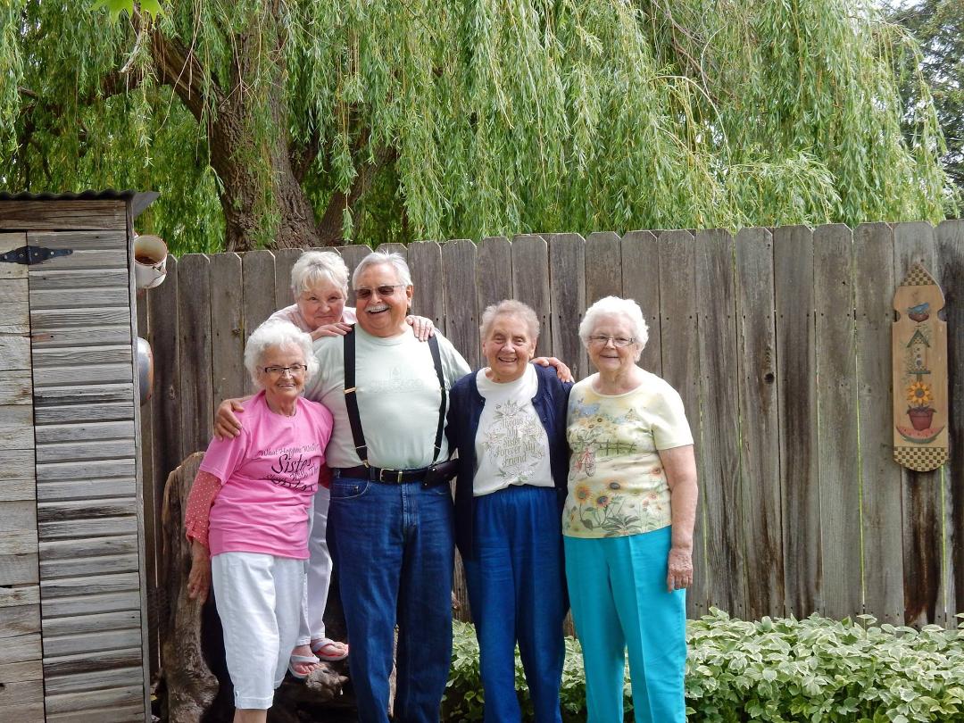Ray with birth sisters - 6/2017