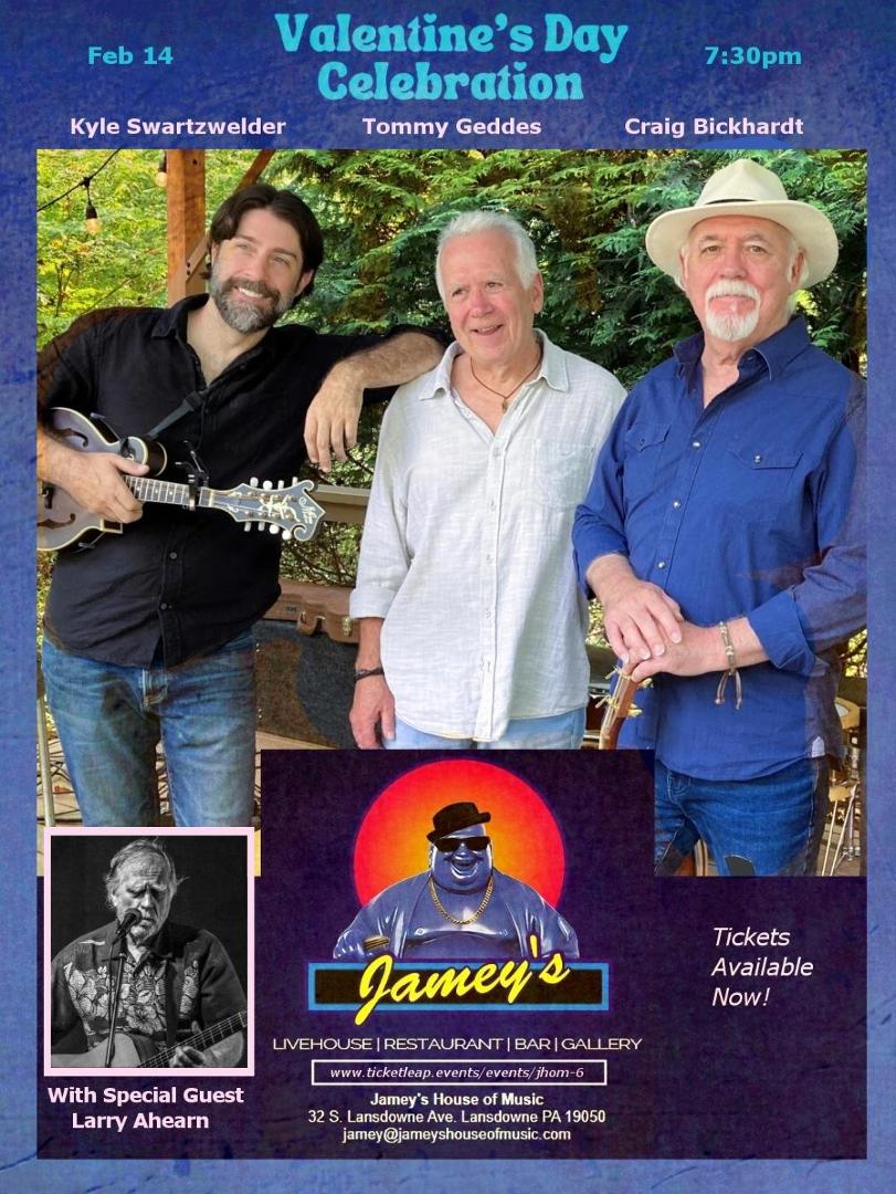 Looking forward to Craig's Annual Valentine's Day Show..... 
Saturday, February 14, 2026

A VALENTINE'S DAY CONCERT CELEBRATION
with
CRAIG BICKHARDT
featuring
Kyle Swartzwelder & Tommy Geddes
special guest
Larry Ahearn
Conc