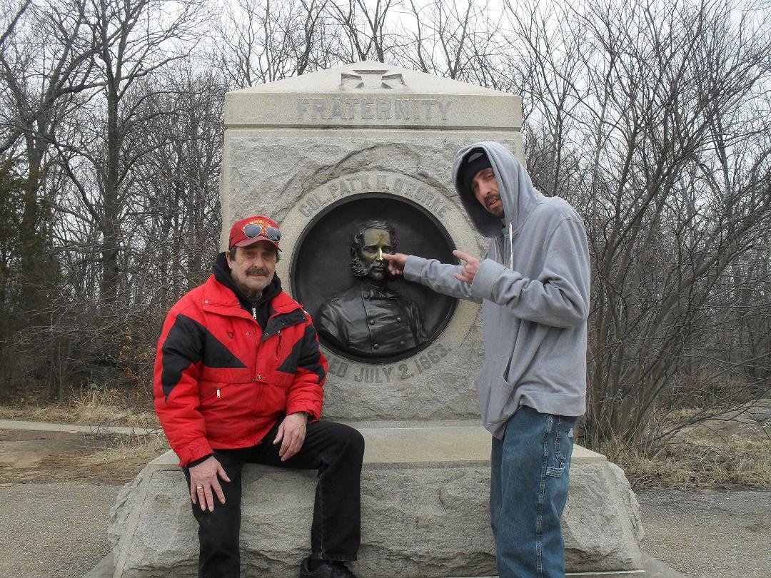 3 Pat's on Little Round Top today-spent time with son Patrick Ryan on his 45th Birthday.