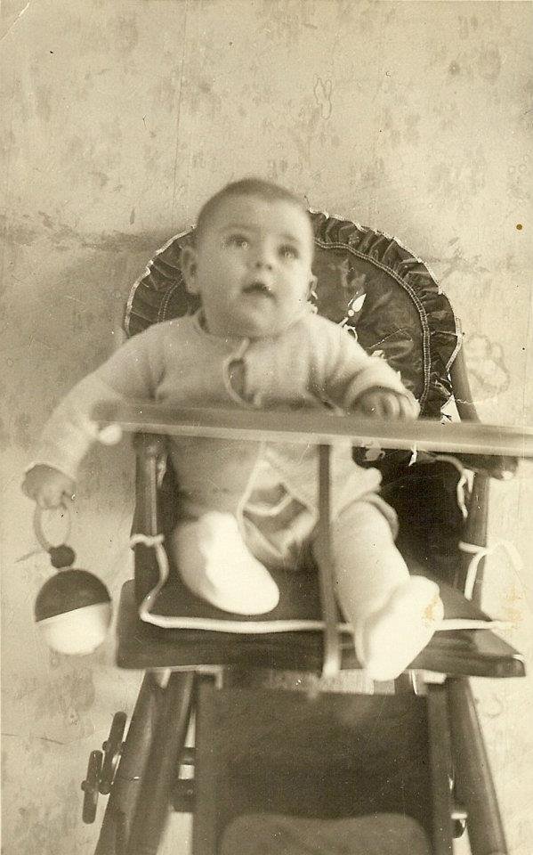 1942 Mom used that High Chair for Me, Nancy and Jimmy, Maybe even Ruby. The top flipped over and it made into a play pen. I remember it well. It was so heavy that Mom had trouble moving it around. It might have even mad