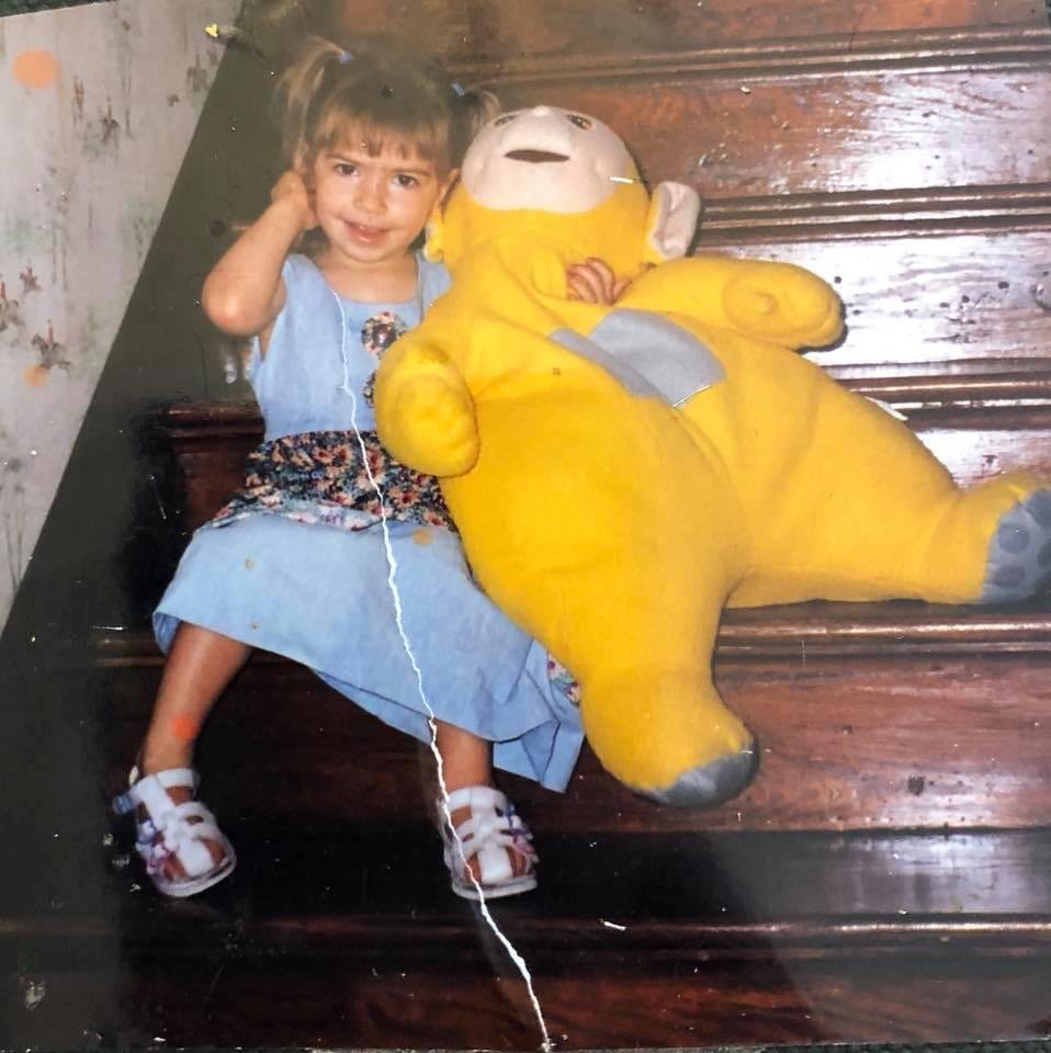 So many wonderful memories with this little photo that Kendall found in her room...that used to be Mia’s room. The original wallpaper that was on the walls....the dress I made, I had batch made 2-3 of the same style with d