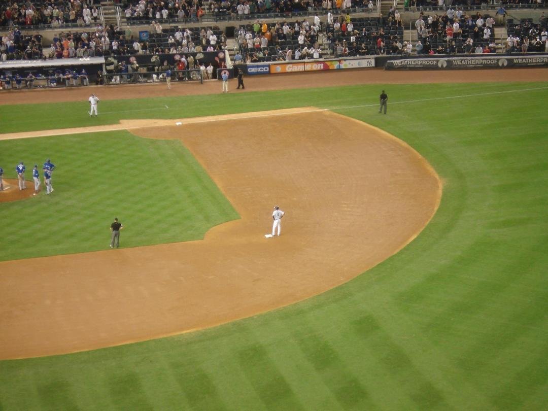 That's Derek on second. Fourth from his last game at the Stadium.