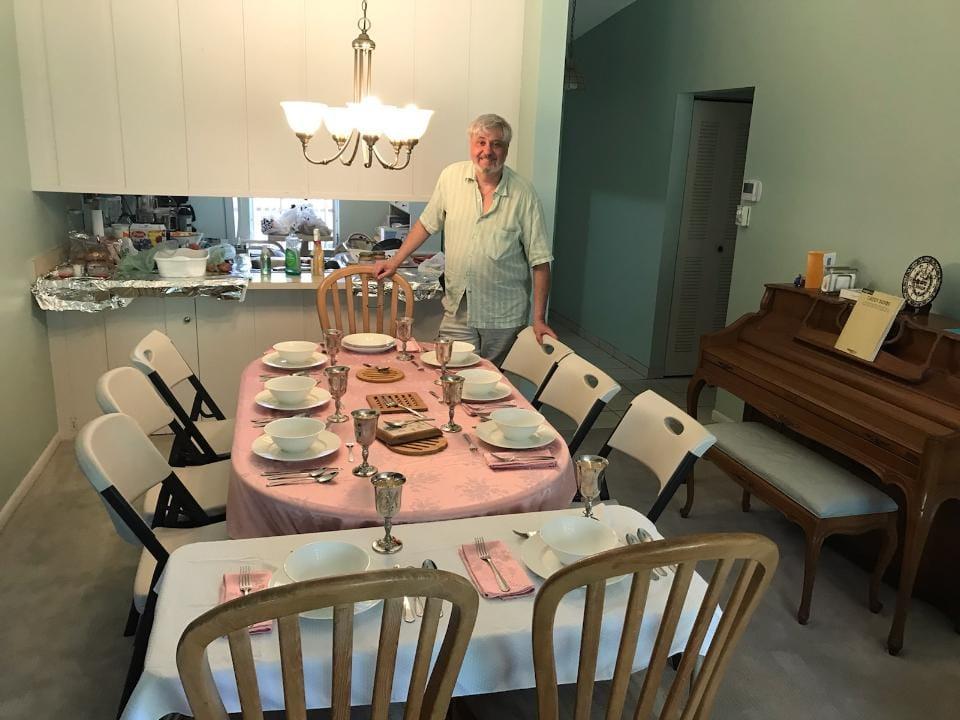 Sharing also my pre Seder table! Thanks to my dear sis, of a different mom, Patti Owens! A very special evening! (I found the afikomen this morning!)
