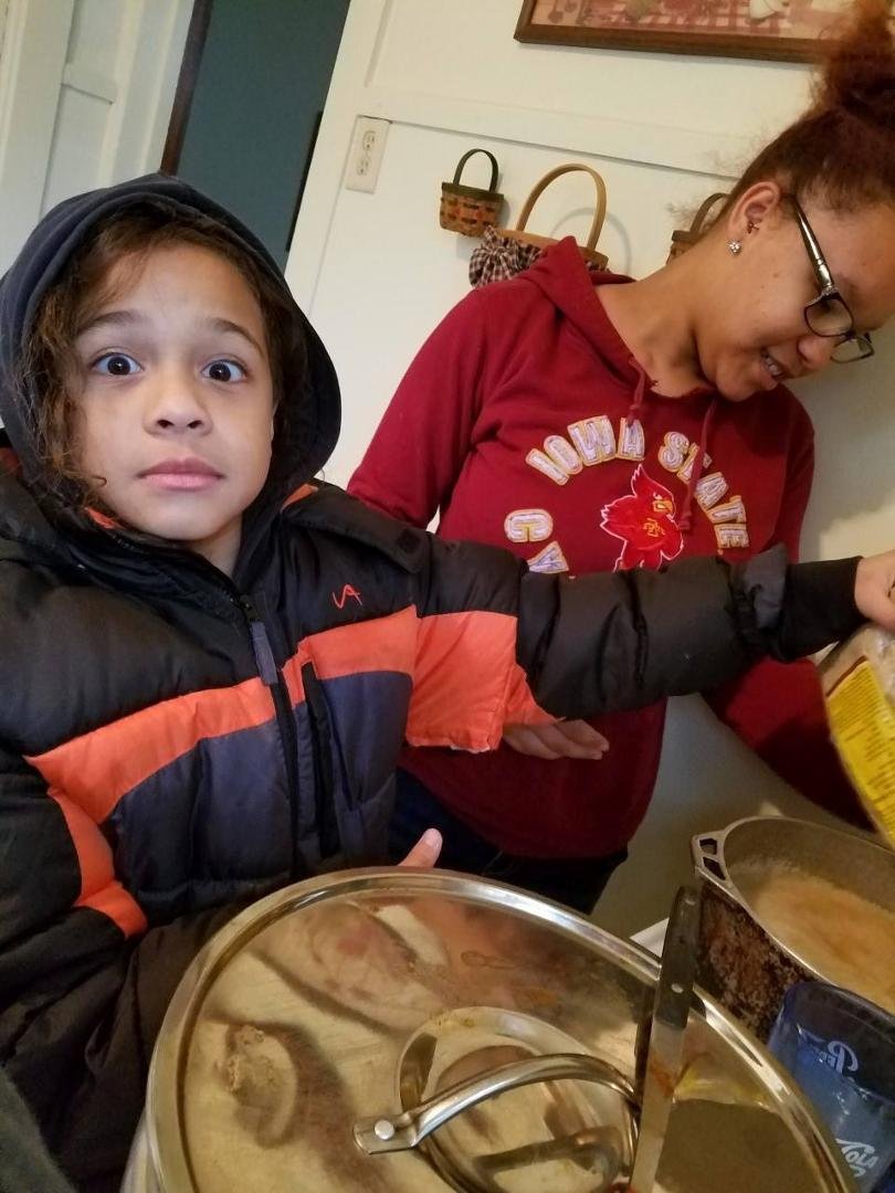 The face of a kid caught with his hand in the caramel pan!!! :) Love you Maurice, you bring laughter with you every day!!!
