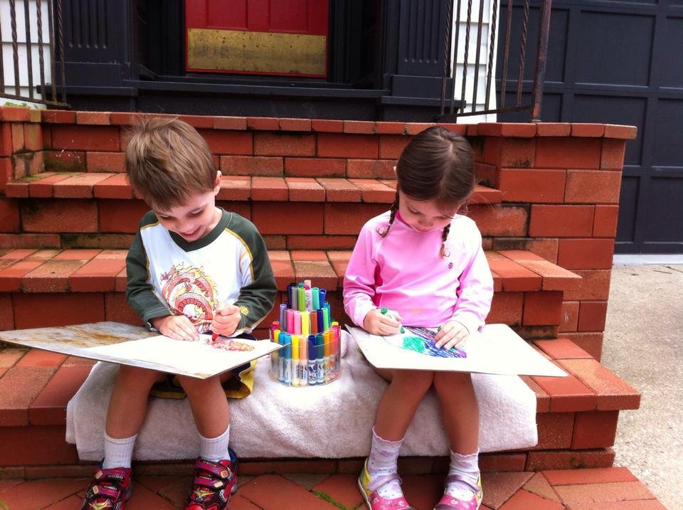 Just turned 4, my grand-twins are waiting for their school bus at 8am. They love school!