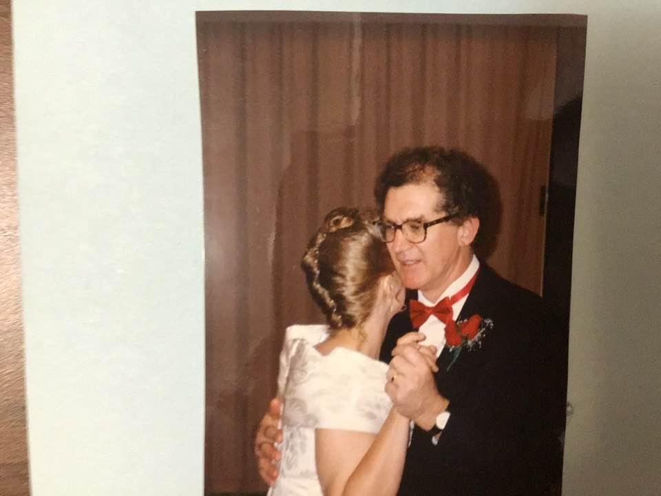 Celebrating our 27th anniversary. This was our first dance at the wedding in 1993.