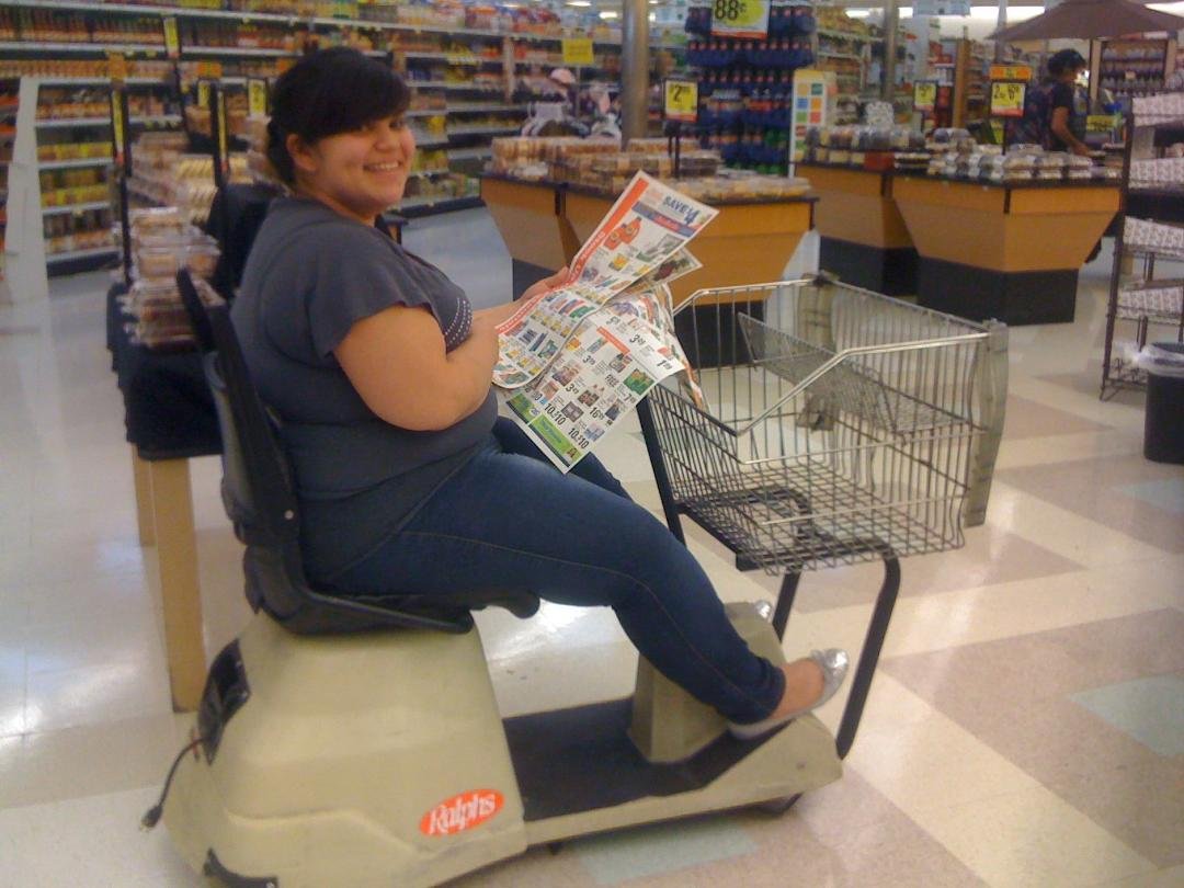 Emily P'nut Butter Jimenez and I messing around at Ralphs!!! We pretended she was disable and used the motorized cart!!! It was super funny!!!