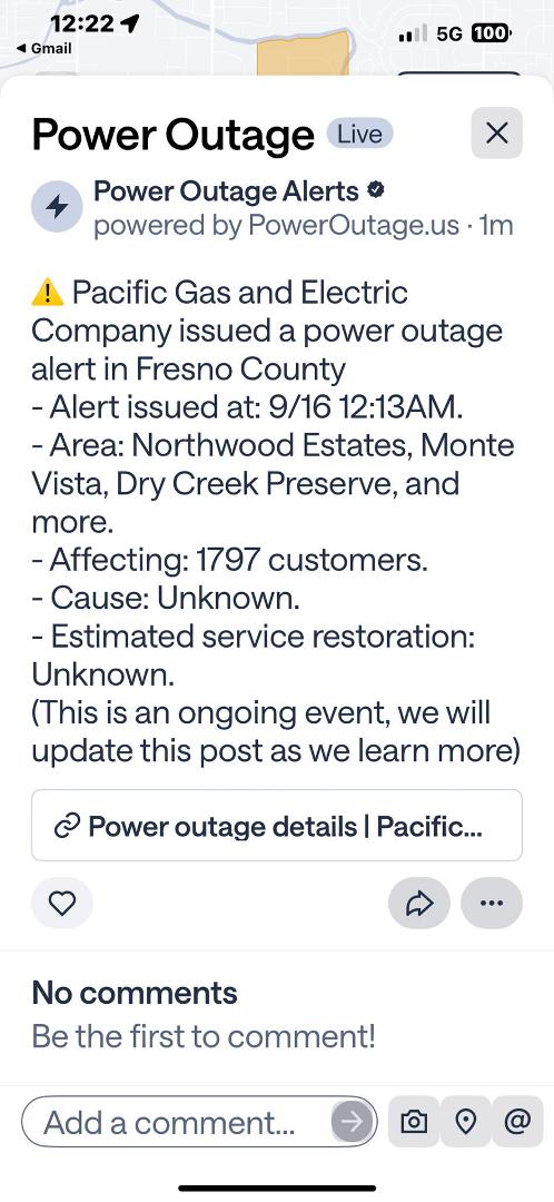 Well this sucks! Our electricity went out and there’s been an abundance of police, ambulance, and fire trucks near by. I wonder what happened? 🤔