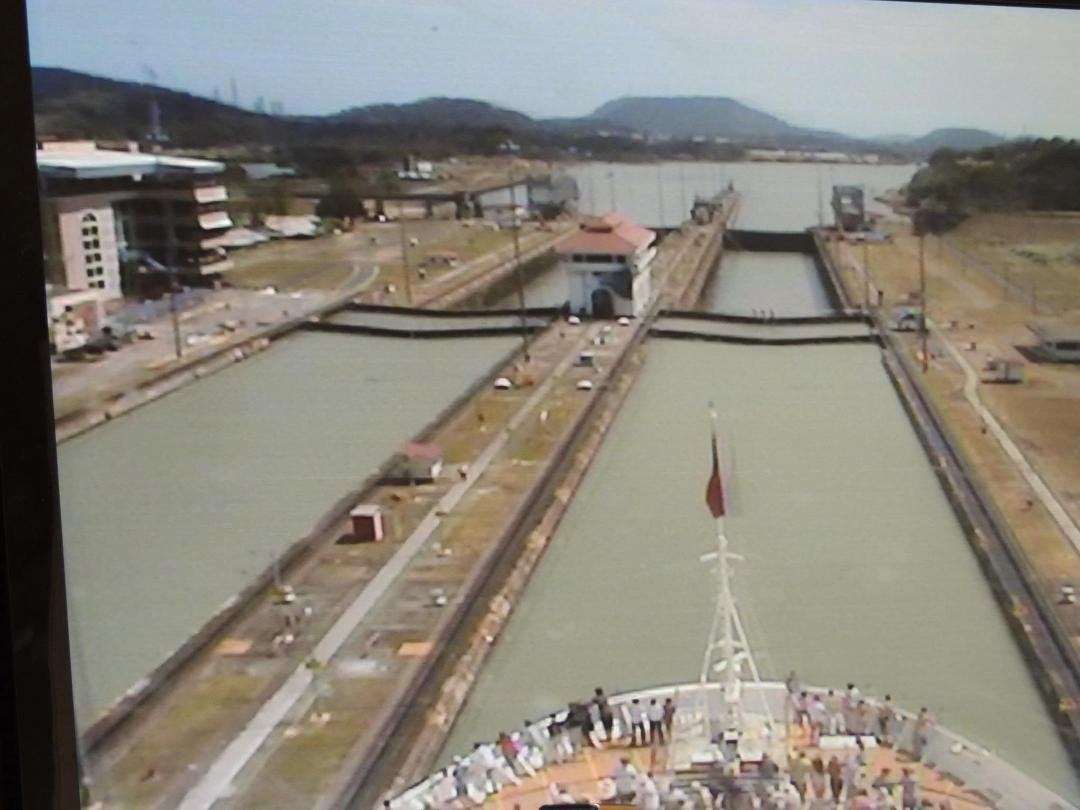 So haven't had a chance to update our trip till now so here goes.  We went thru the Panama Canal which is an amazing experience.  We started at 5am in the morning in the dark.  It takes about 10 hours or so to go from the A