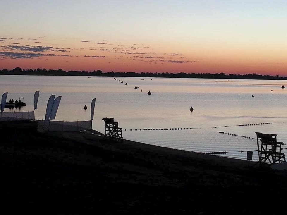 Boulder Reservoir at 5:15 AM, ready for the start of the Ironman 70.3. Good luck Sean.