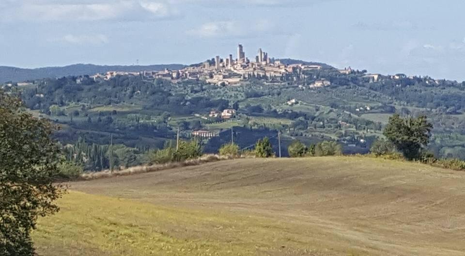 An Italian village off in the distance - outside of Florence.