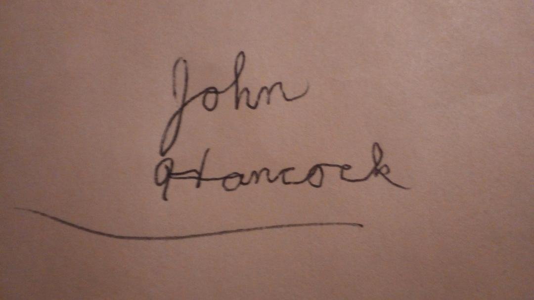 Someone tells me to put my John Hancock at the bottom line: