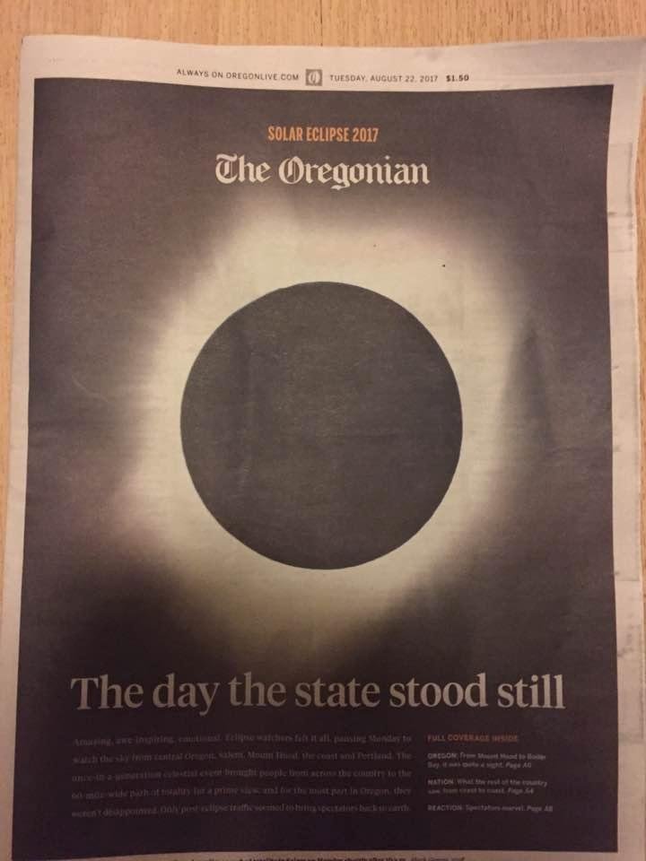 For Baby Boomers, remember watching "The Day the Earth Stood Still?" I thought of it last night, as we reflected on the Totality in Salem. Time to watch it again!