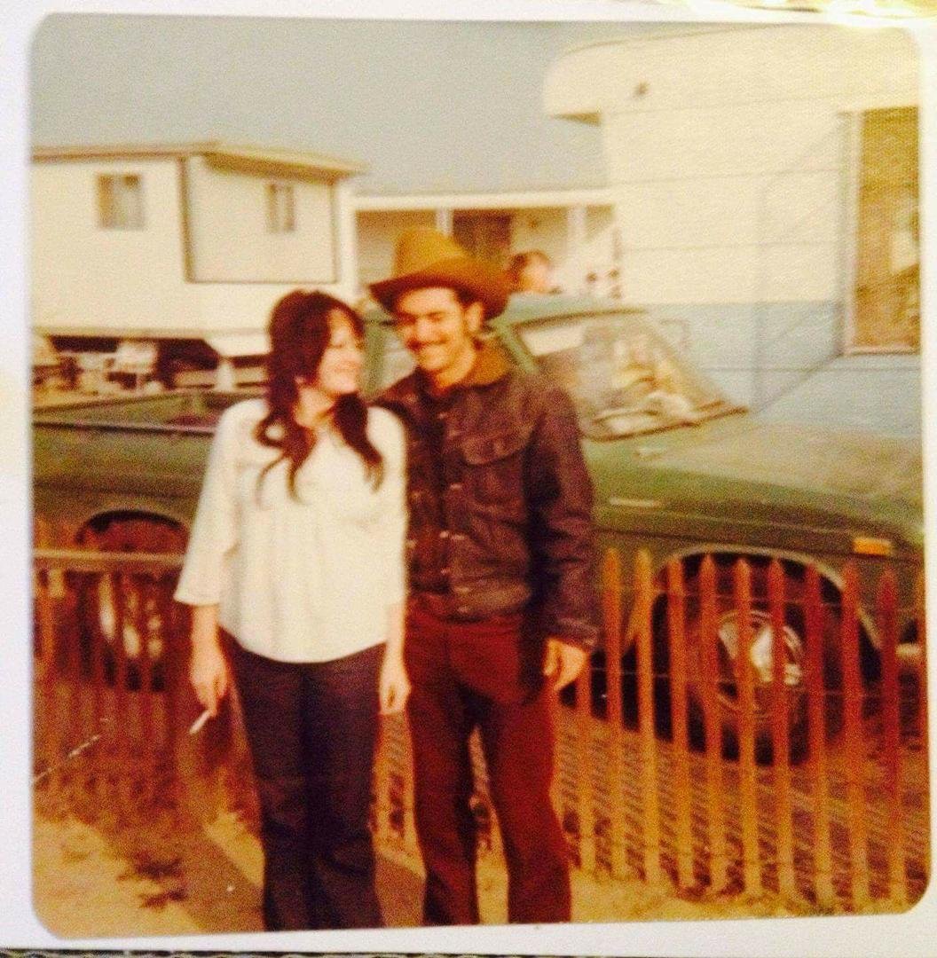 My mamma and Dad Robert. I don't no were the picture was taken I thank maybe at my grandma's trailer court so long ago thay were so young. I miss them so much it's like it was just yesterday. all ways in my heart