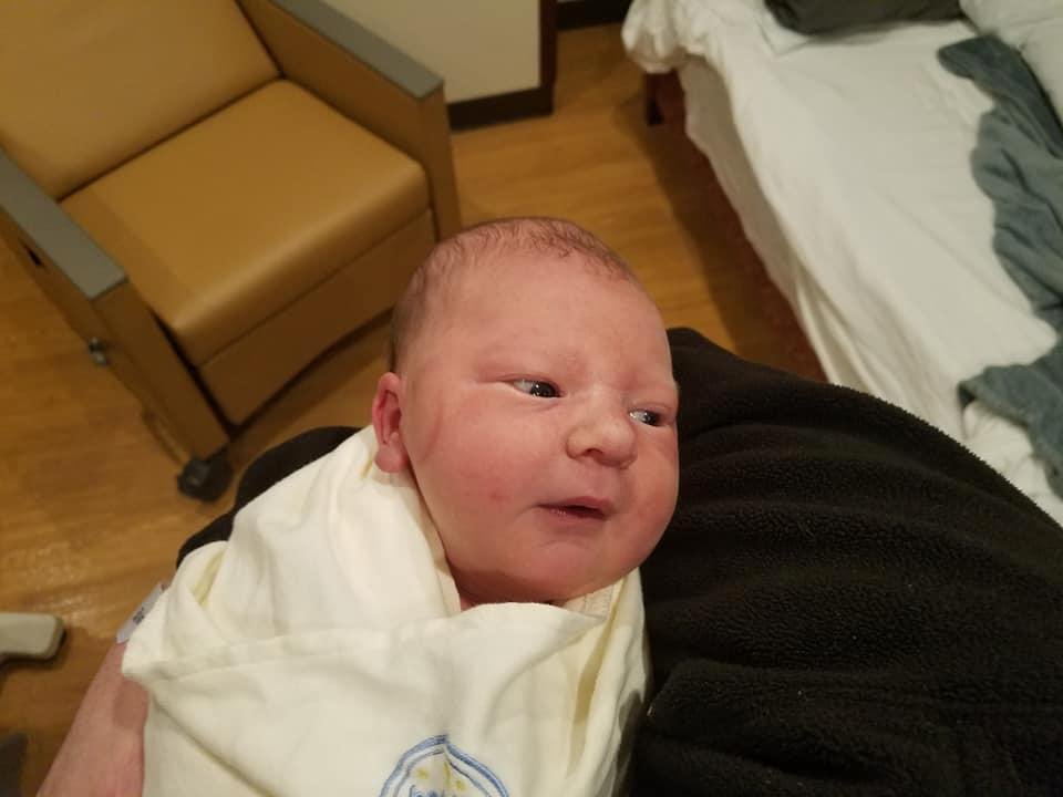 MY NEWEST GRANDCHILD, A BOY ARRIVED FEBRUARY 3, 2018. HE WEIGHED 8lbs. 15.6 oz. 22 INCHES LONG. HIS NAME IS : QUINN TAVISH ORGAIN.