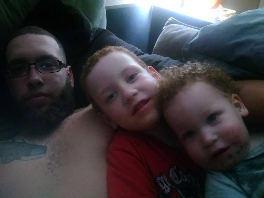 This is my handsome grandson and two greats!! Love you Titan and Braden!