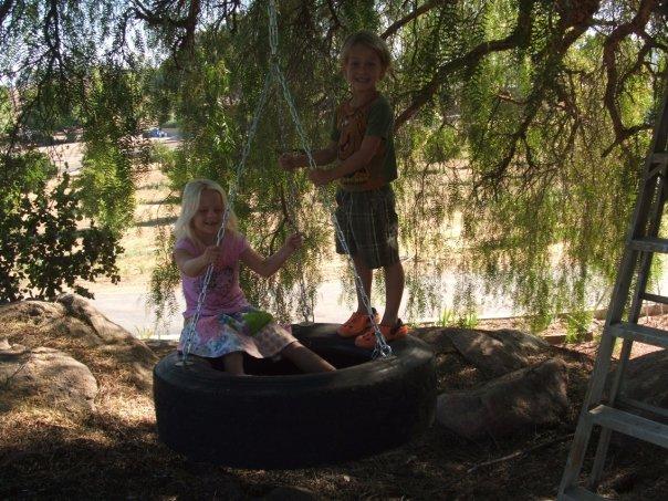 Tire swing.