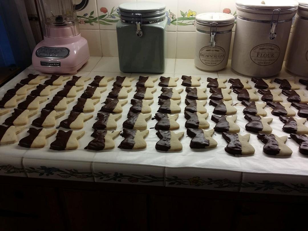 Hand dipped Scotch Shortbread Angels by Peggy Costanzo for the St. John's annual Christmas cookie sale on December 14th 10:00 AM