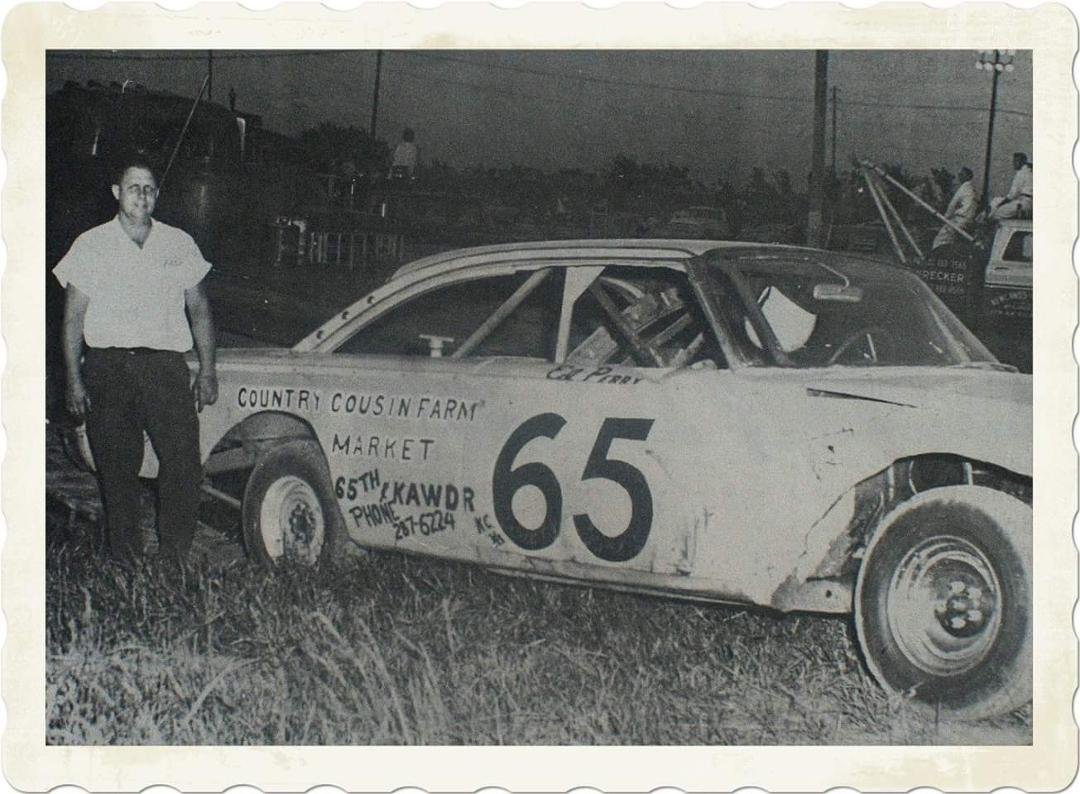 This was my dad around 1969 this was at lakeside now Kansas speedway 1961 Ford starliner this was about car number four. Miss u Dad