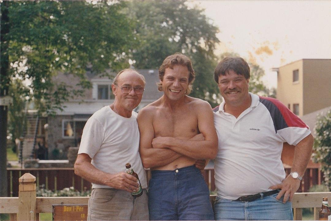 My dad Lucien Reed (1927-2006), brother John and me, late 80's