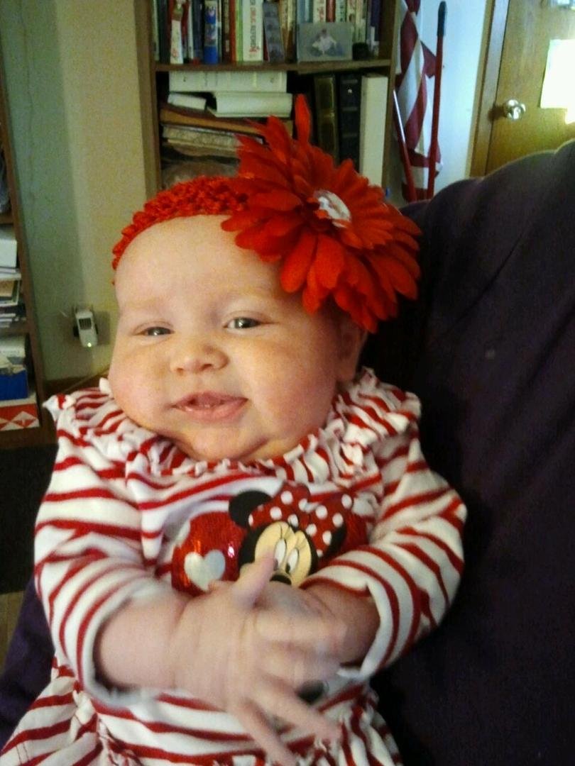 Our lovely granddaughter wishing everyone a Happy Valentines Day!