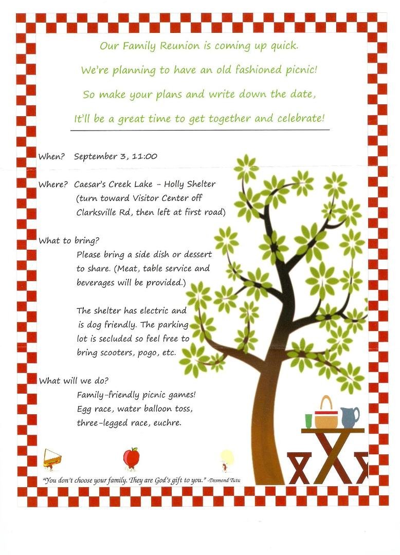 Greg Mitchell and Cheryl Olson Family reunion details
