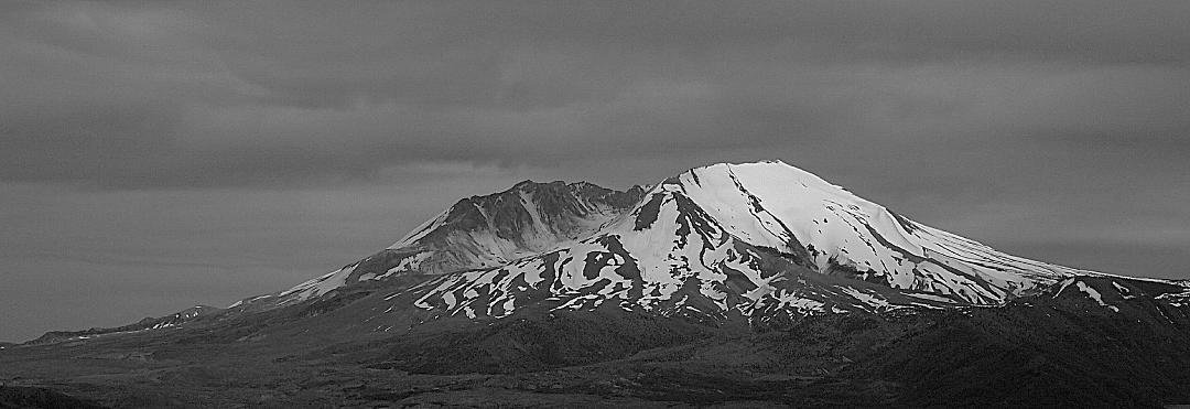 A moodier - and more foreboding - volcano.  Mt. St. Helens, along with Mt. Rainier, are still active.