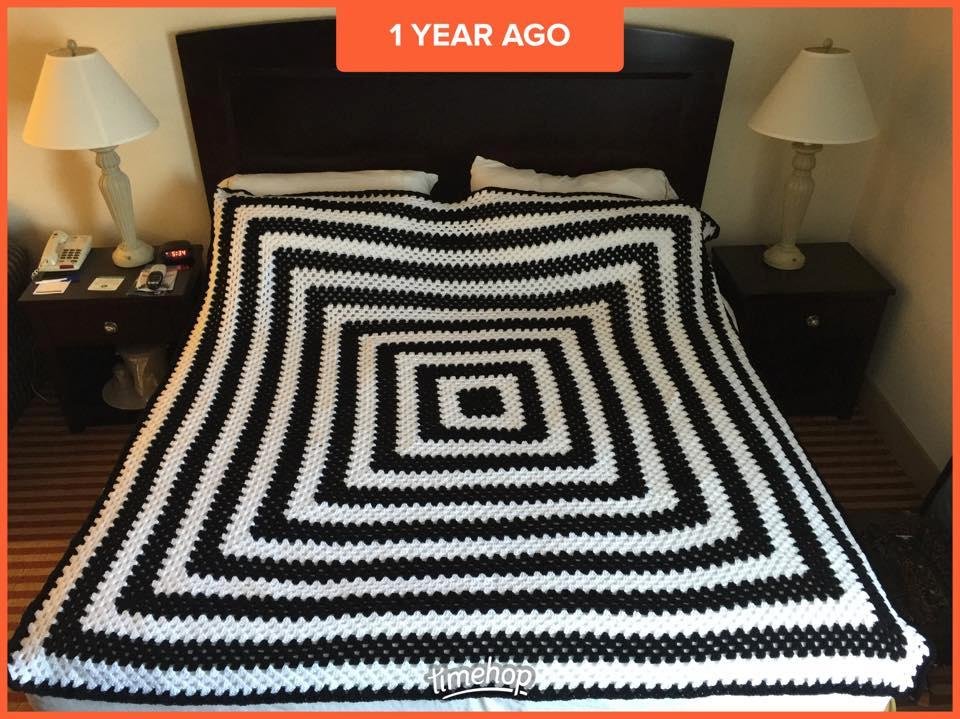 King size granny square I crocheted for Zama reunion last year.