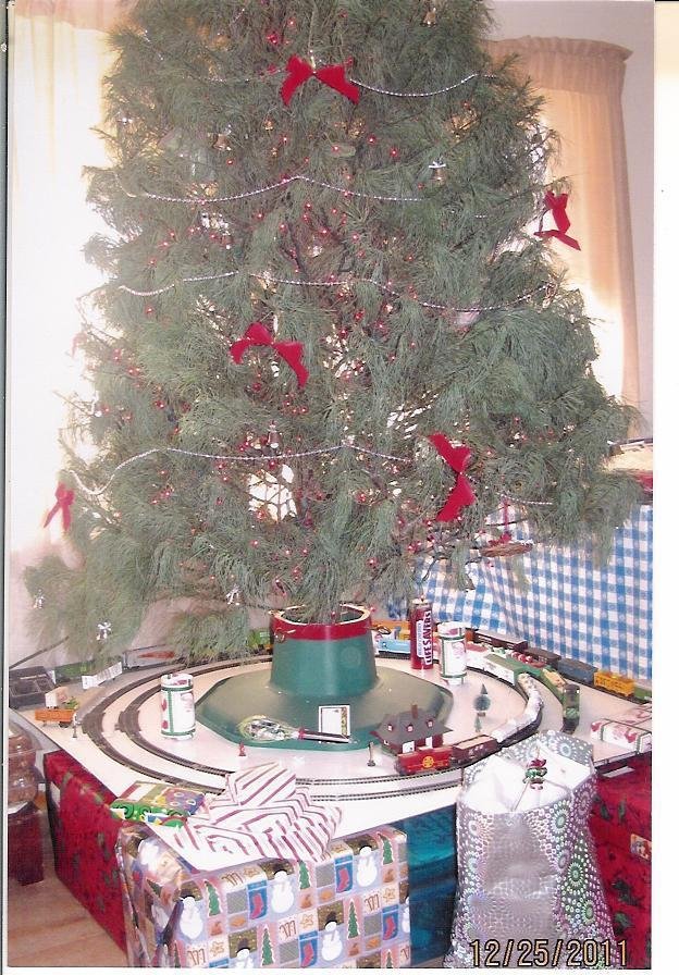 Christmas tree and packages before...