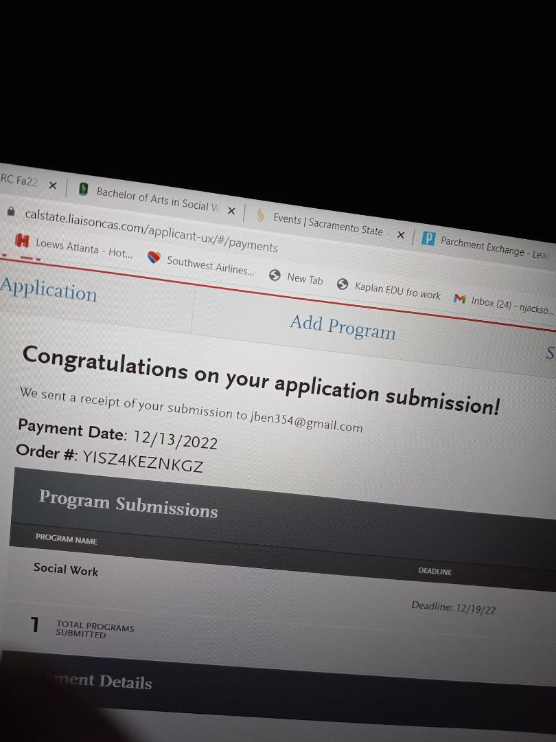 Hey everyone I have great news I just submitted my application to Sac State for next fall my major will be social work. I am absolutely over the moon right now after 2,556,69539 days time for me to say goodbye to to Arc wit