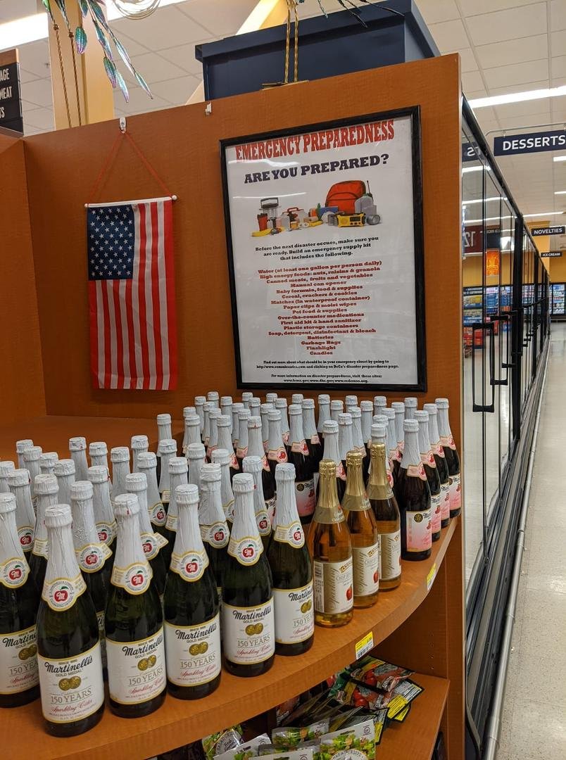 Shopping at the Commissary, it's Hurricane Season, and they want to make sure you've got your emergency supplies...