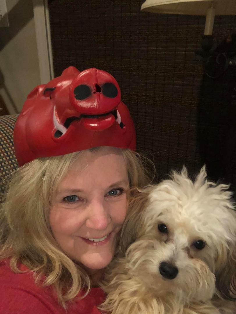 Me and my dog watching our team!! Wooo Pig, Sooey!!