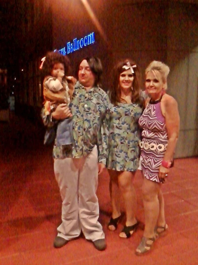 Our ensemble for the 60s theme night......zander won costume contest for his jimi hendrix costume!!!