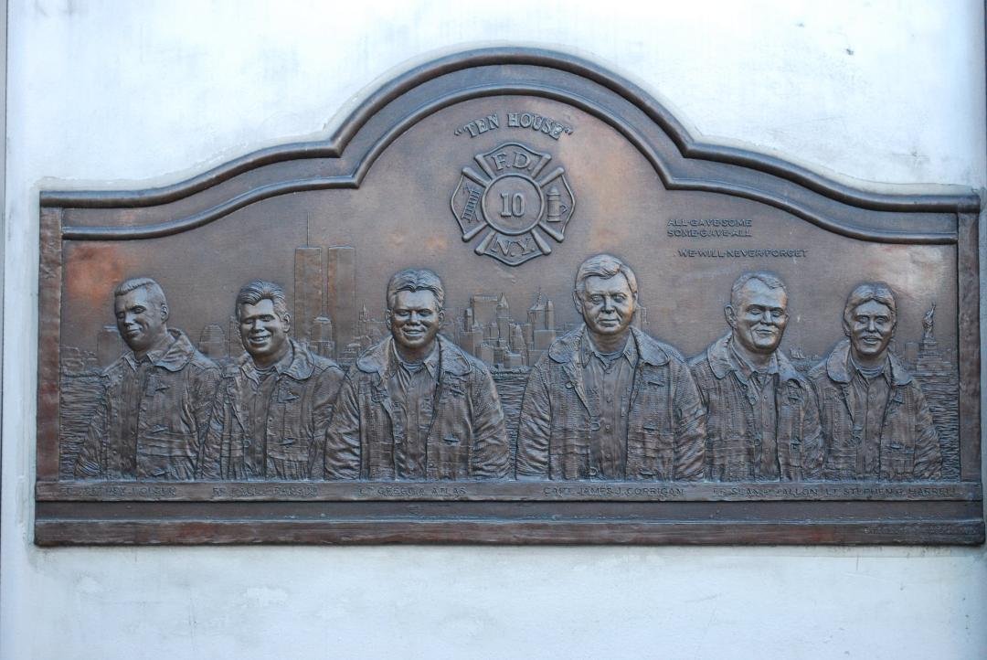This is a photo of one of the memorials dedicated to the hero firefighters who gave their lives on September 11, 2001. Their bravery and willingness to sacrifice everything must never be forgotten.