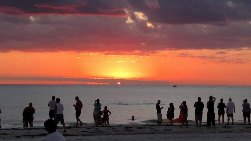 Sunset on Treasure Island Beach Sunday.