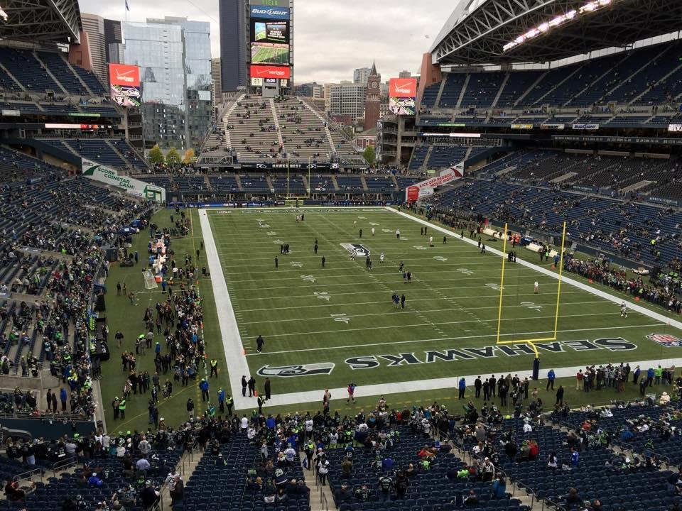 At the Seahawks-Raiders game living the Suite life!