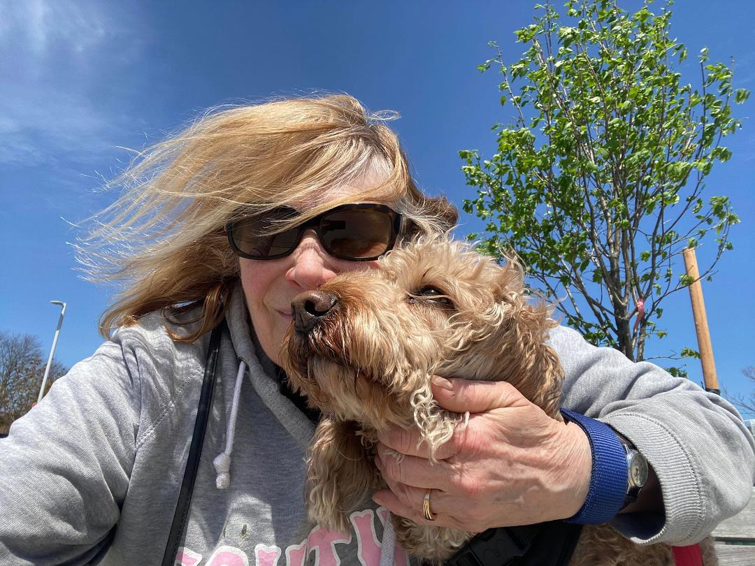 Walking neighbor’s dog Rummy and it was pretty windy on Blaney Street Pier.