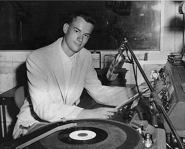Playing disc jockey in my early days at KLMS Radio, in Lincoln, Nebraska