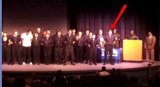 Tanner Beard receiving recognition for his efforts in Criminal Justice program.