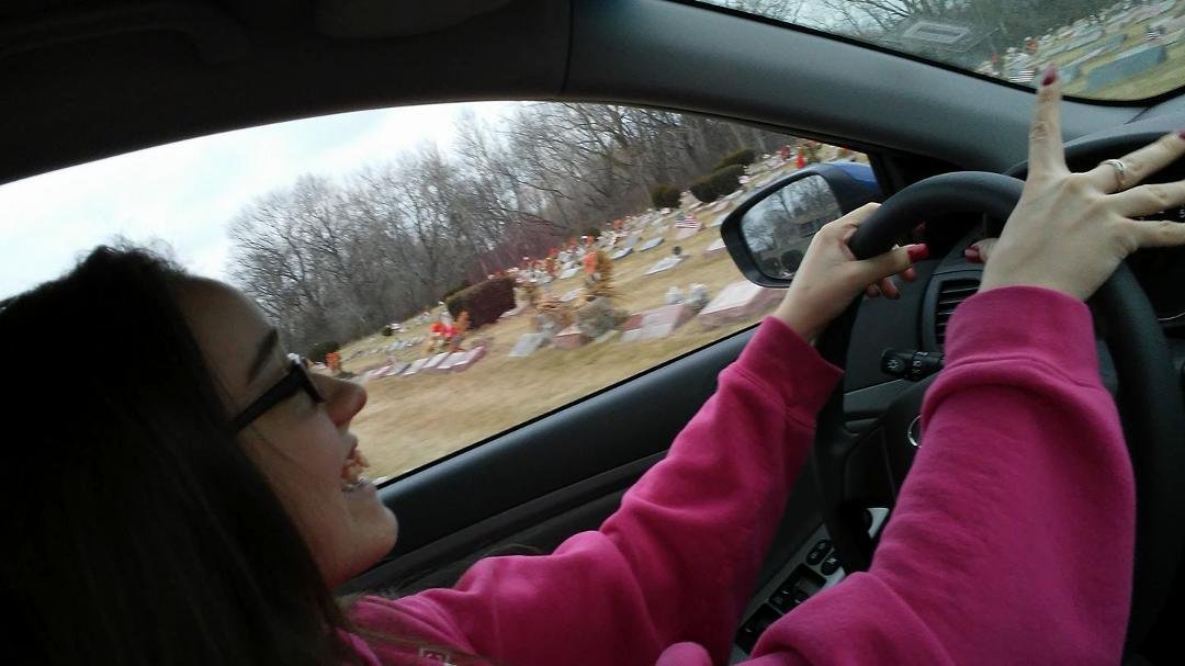 I let Alyssa drive car a bit lol