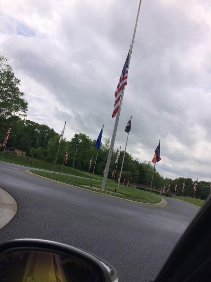 Beautiful and sad all the same time. Half staff means a funeral today.