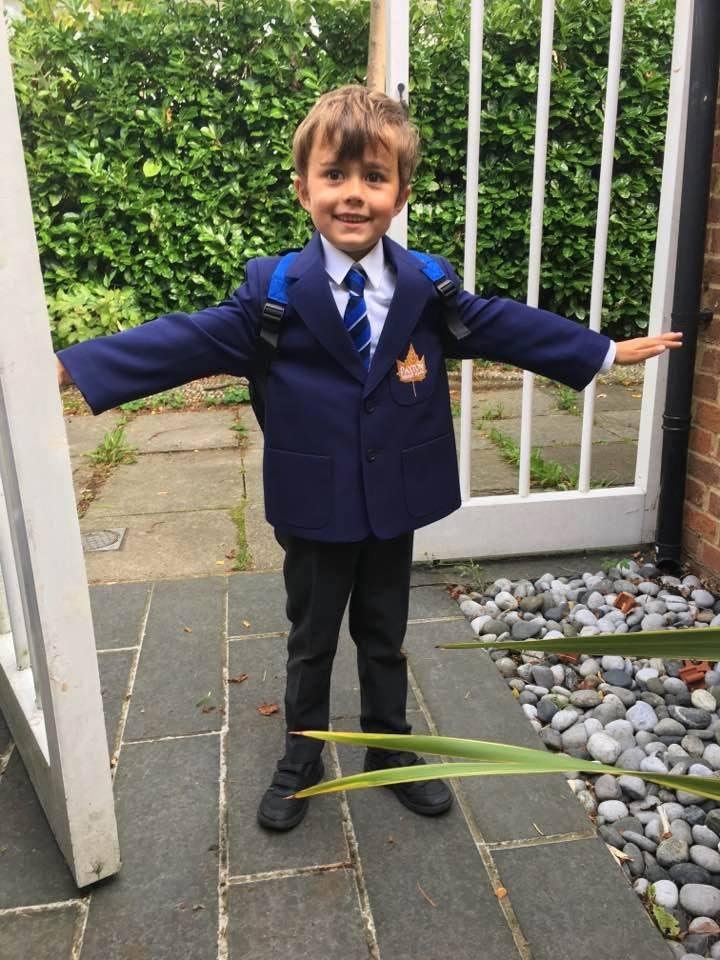 Our grandson, Jamie, on his first day of proper school (first grade for my US friends) yesterday. Such a sweet little boy who is growing up so fast.