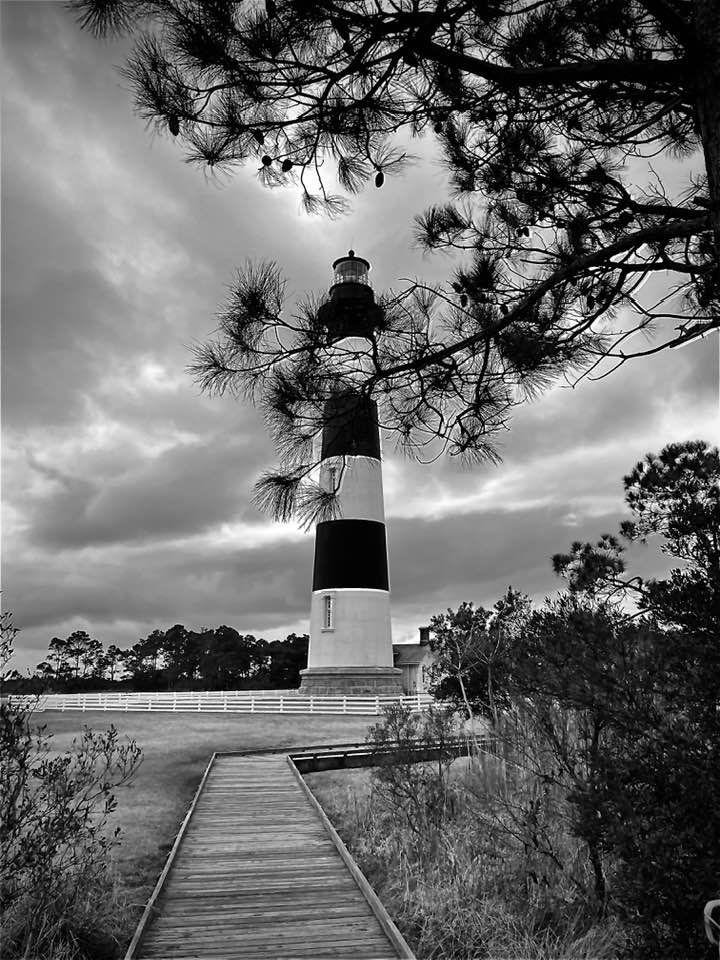 Happy National Lighthouse Day. One of my favorites. Bodie Island Light, Nags Head, NC