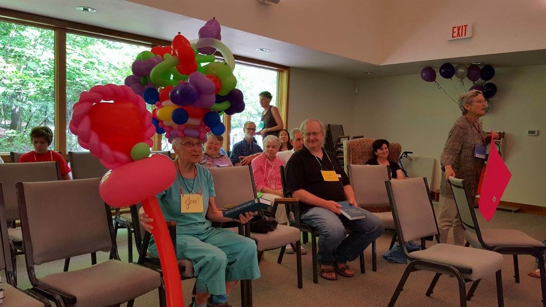 Happy 90th Birthday to our friend Joan Tillotson at the Charlotte Friends Meeting.